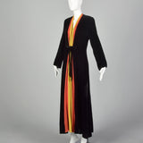 1940s Velvet Color Block Dressing Gown