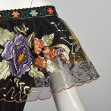 1950s Chiapas Mexican Two Piece Dress with Full Circle Embroidered Skirt