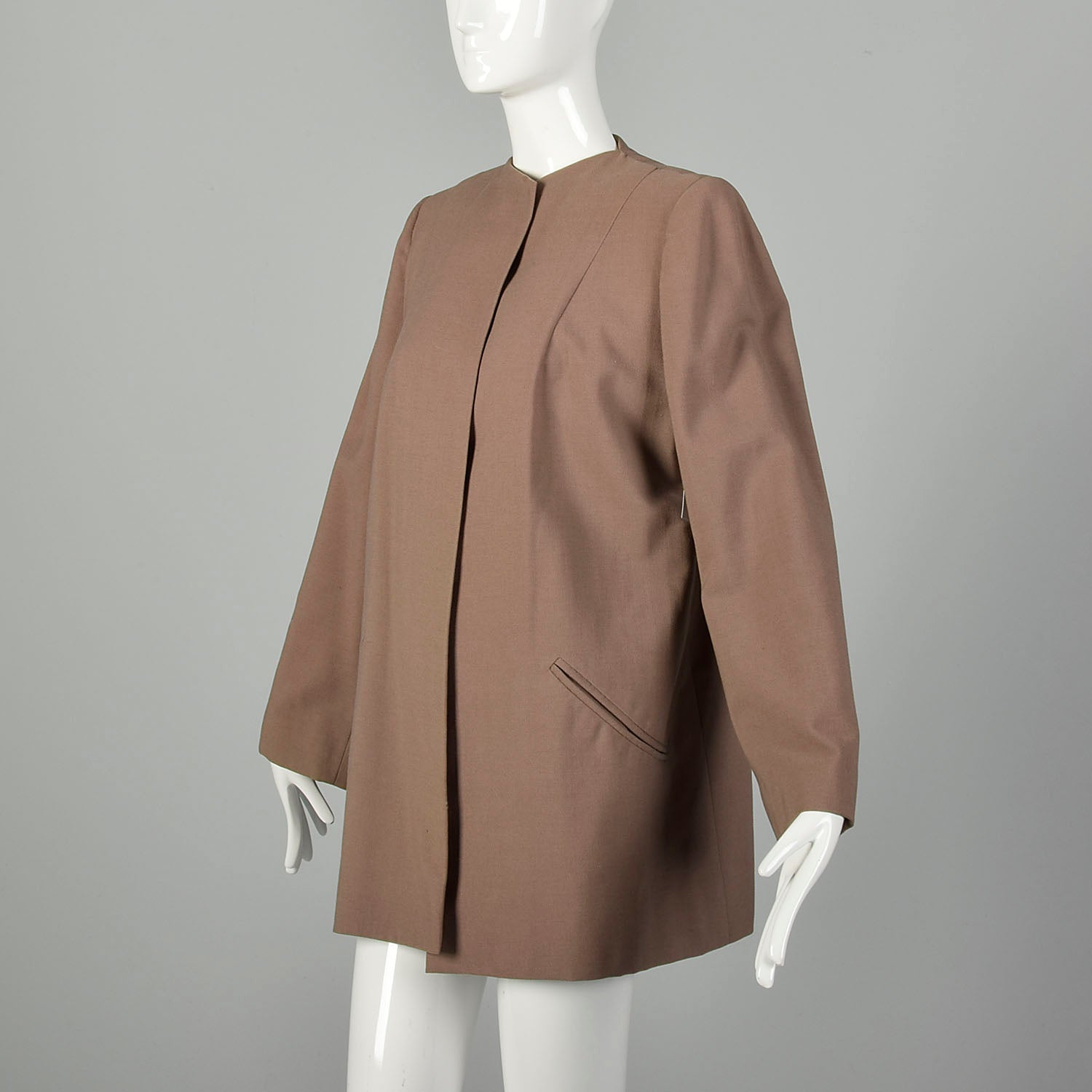 Large 1940s Gabardine Clutch Swing Coat
