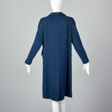 1950s Blue and Black Tweed Coat