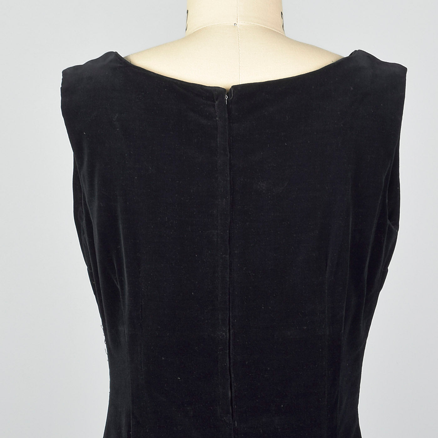 1950s Black Velvet Jumper Dress