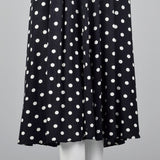 1980s Black and White Polka Dot Dress