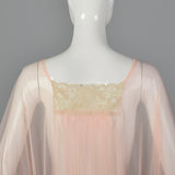 1970s Sexy Sheer Kaftan Nightgown in Pink