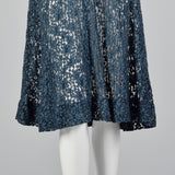 1940s Sheer Blue Lace Dress