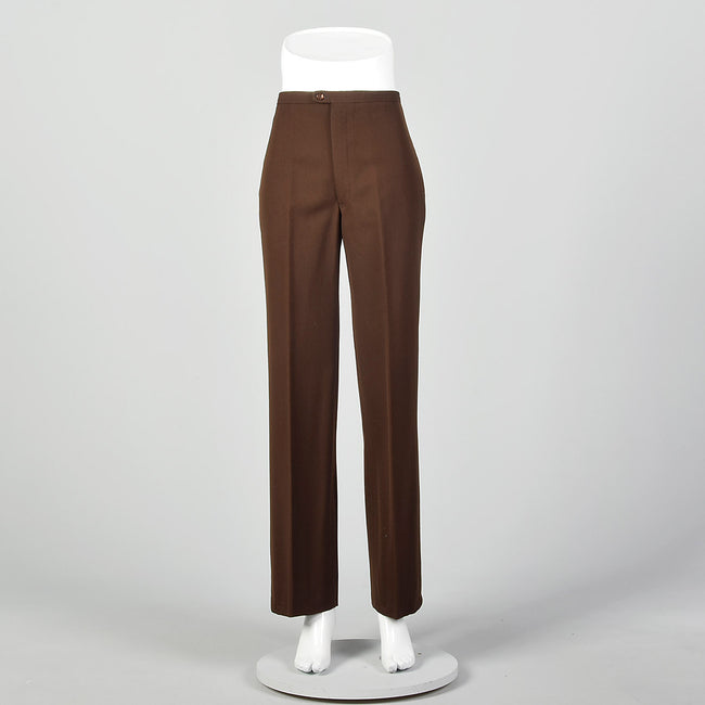 Small 1970s Brown Wide Leg Pants