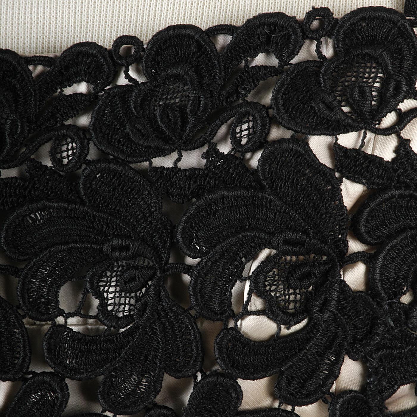 1950s Black Silk Dress with Illusion Bust