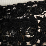 1950s Black Silk Dress with Illusion Bust