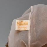 1950s Beige Nightgown with Ruffle Bust