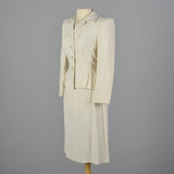 1940s Deadstock White Wool Suit