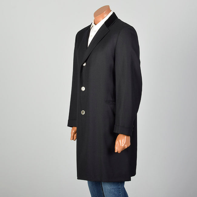 Medium-Large 1950s Black Top Coat