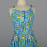 1950s Cotton Print Summer Dress