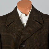 1970s Mens Brown Plaid Coat