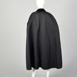 1980s Lightweight Black Cape Gold Lining
