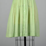 1950s Sheer Green Dress with Ruffle Bodice