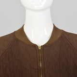 XL Sonia Rykiel 1990s Brown Quilted Bomber Jacket