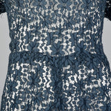 1940s Sheer Blue Lace Dress