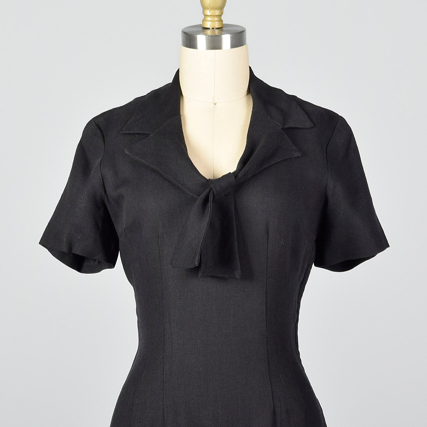 1950s Black Pencil Dress with Pussybow