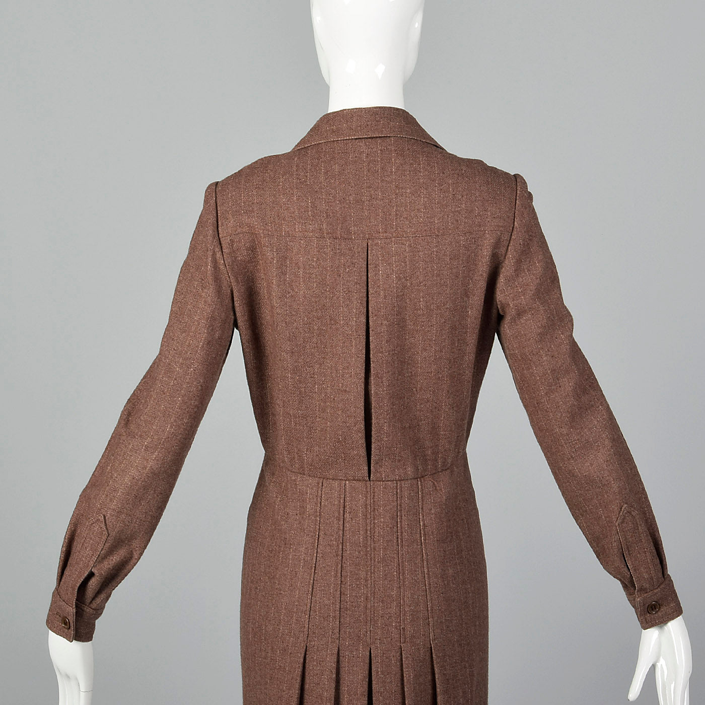 1970s Oscar de la Renta Long Sleeve Wool Dress