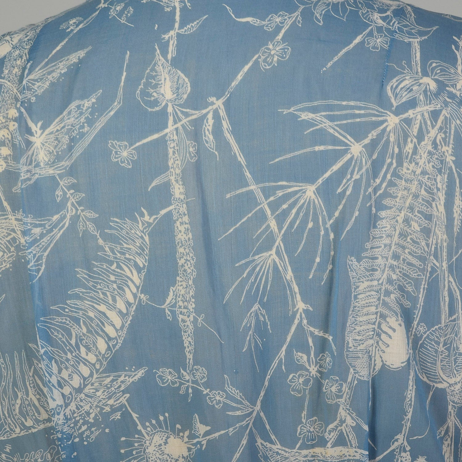 XXL 1950s Day Dress Semi-Sheer Casual Lightweight Volup Novelty Print