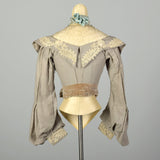 XXS 1890s Victorian Wool Challis Bodice