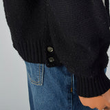 1950s Mens Campus Black and Gray Cardigan