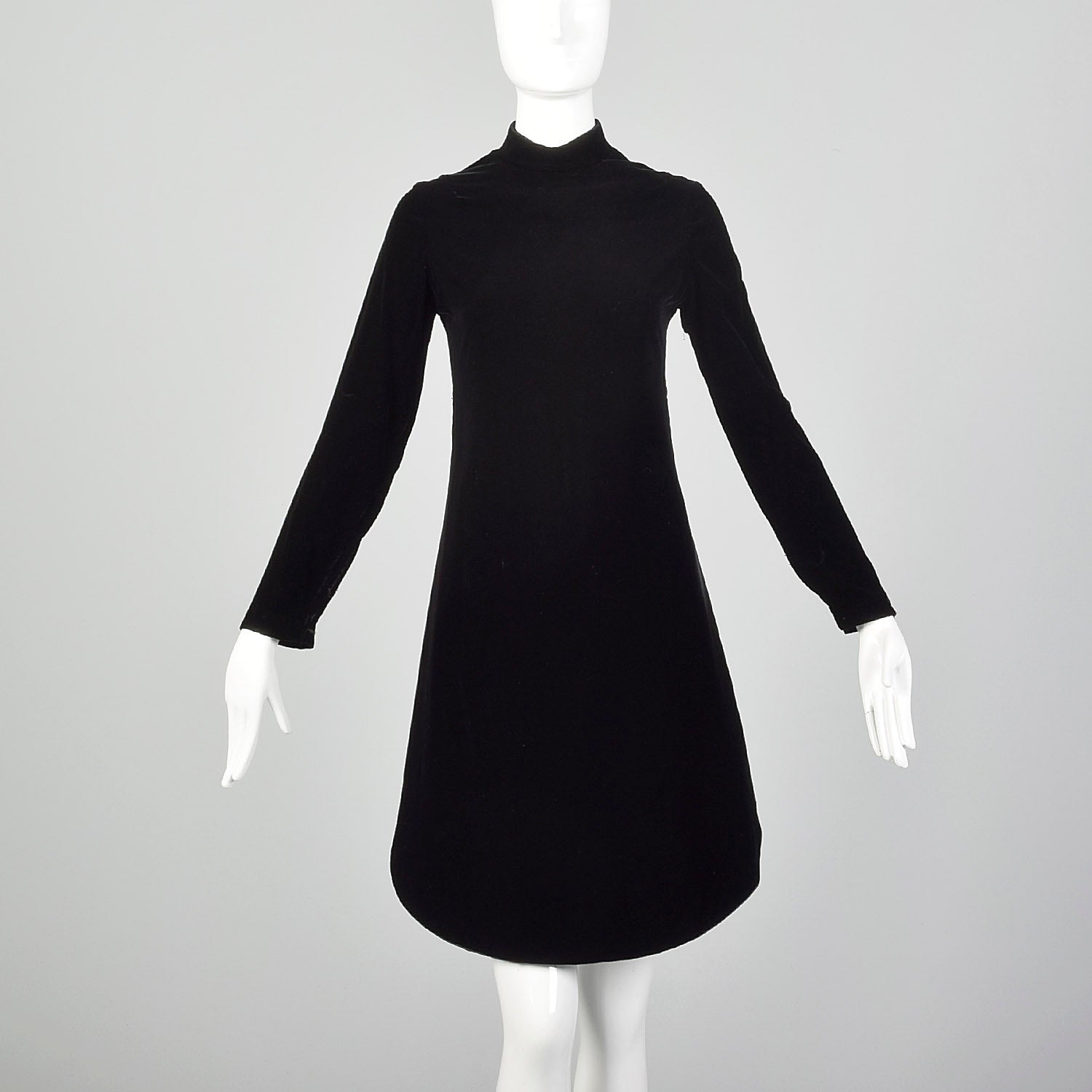 1960s Space Age Mod Black Velvet Mini Dress Attributed to Pierre Cardi Style & Salvage 1960s Space Age Mod Black Velvet Mini Dress Attributed to Pierre Cardi Style & Salvage