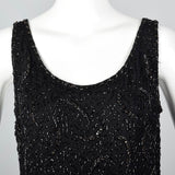 1960s Beaded Knit Full Length Evening Dress