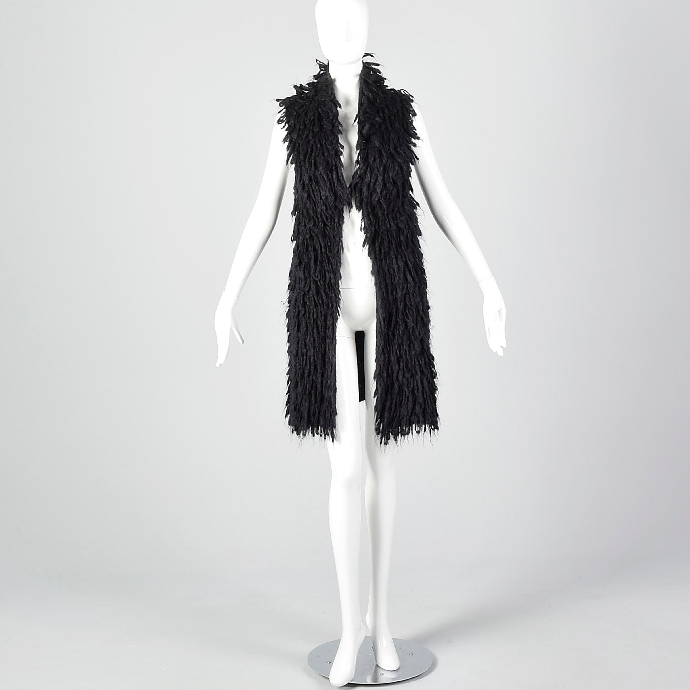 2010s Eileen Fisher Mohair Black Knit Vest