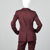 1990s Jil Sander Iridescent Burgundy Pant Suit