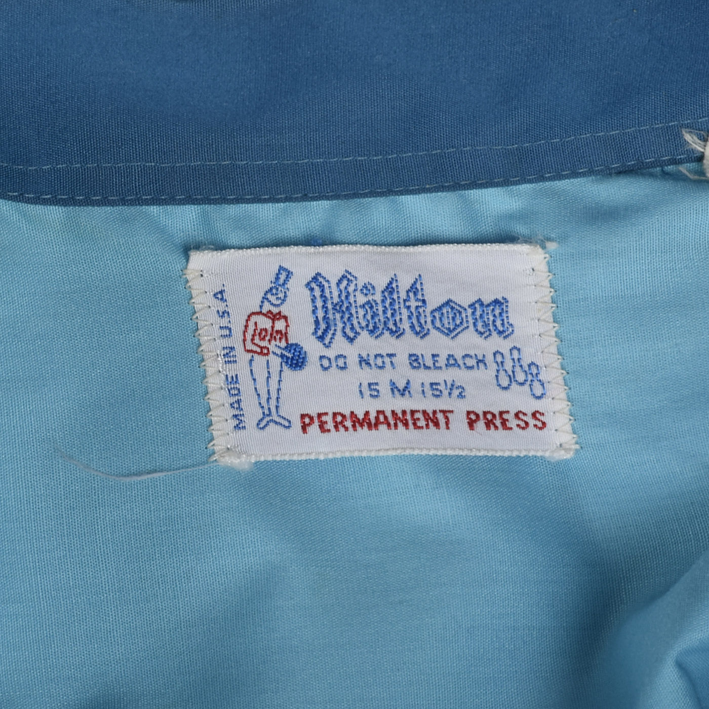 1960s Teal Blue Bowling Shirt with Chicago Sun Times Patch