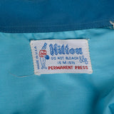 1960s Teal Blue Bowling Shirt with Chicago Sun Times Patch