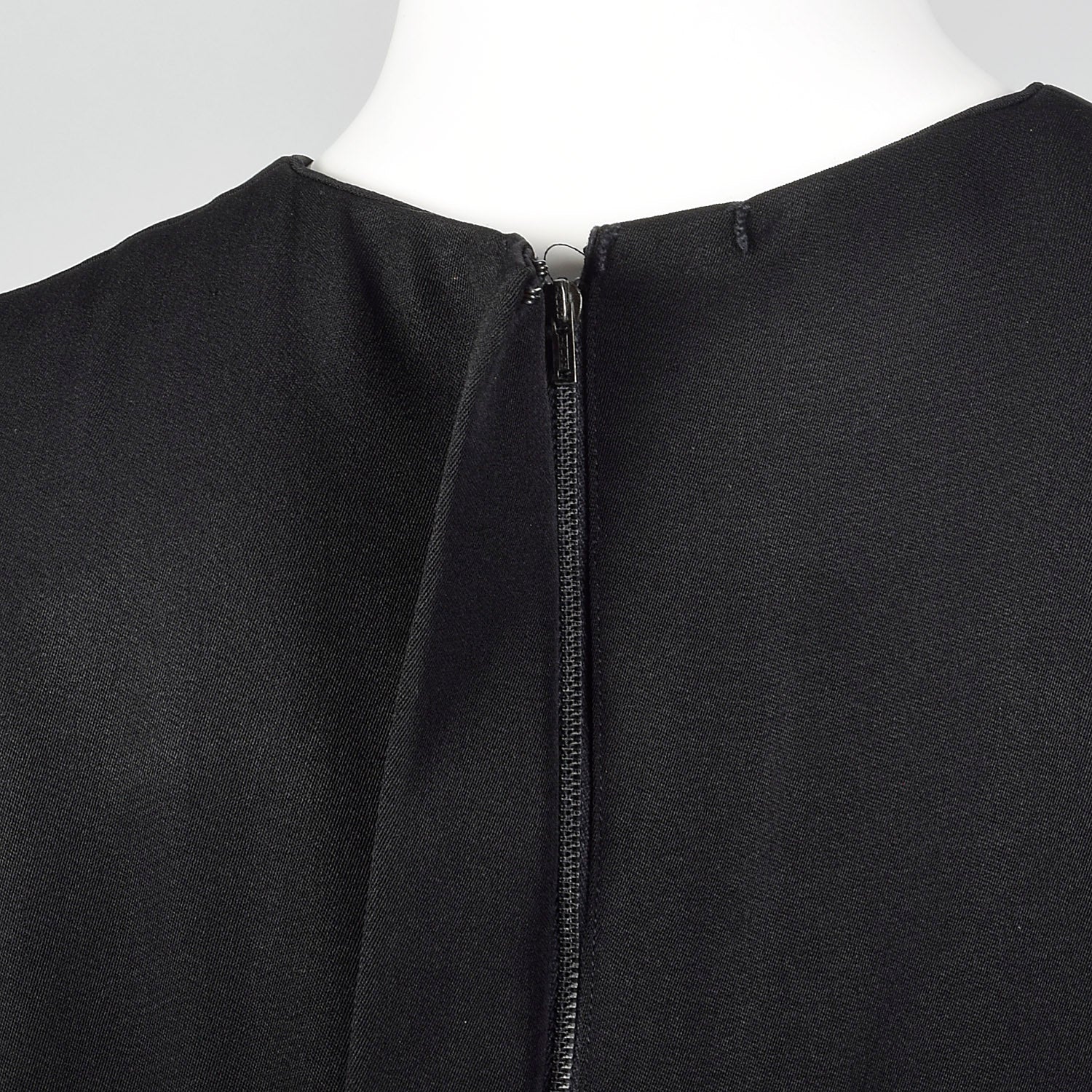 1960s Classic Little Black Dress Belted Sleeveless Shift with Patch Pockets