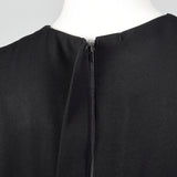 1960s Classic Little Black Dress Belted Sleeveless Shift with Patch Pockets