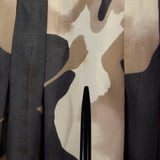 1980s Michael Novarese Tan Abstract Print Dress