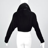 1970s Black Velvet Bolero with Rhinestone Buttons