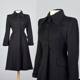1940s Classic Black Princess Coat