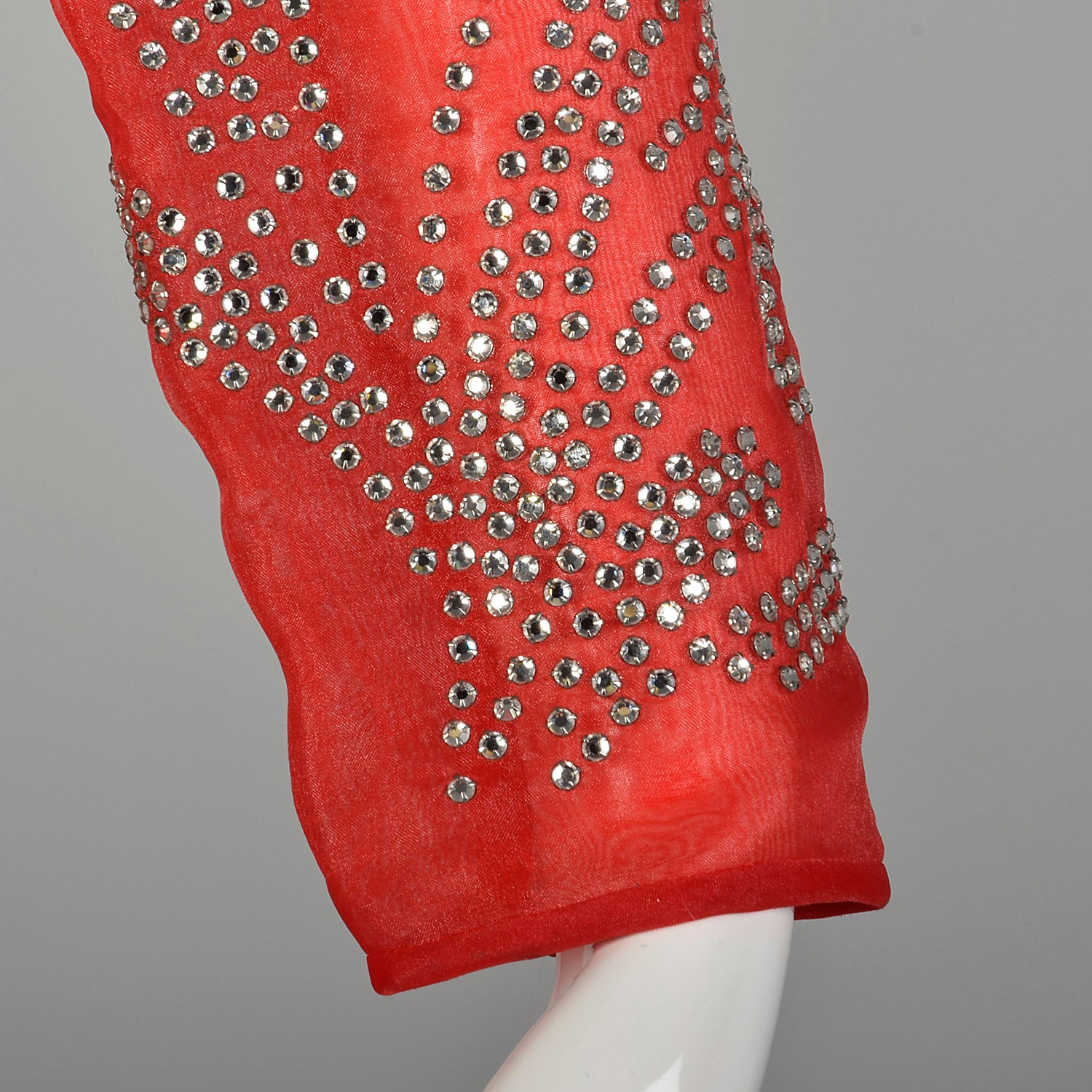 1980s Rose Taft Red Evening Dress