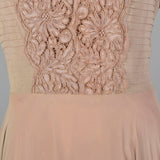 1940s Nude and Pink Layered Evening Dress