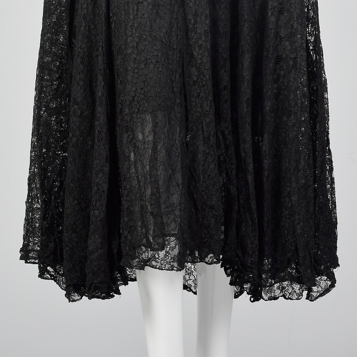 1930s Black Lace Overlay Dress