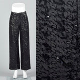 1970s Saks Fifth Avenue Black Sequin Evening Pants