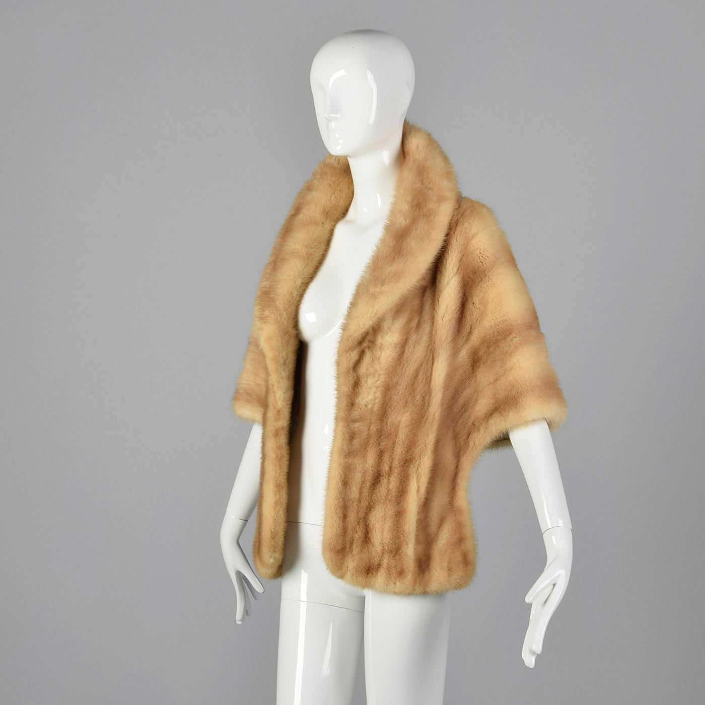 1960s Buff Mink Stole with Pockets