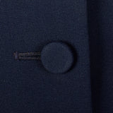 1950s Navy Blue Dress with Large Collar and Cuffs