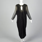 1980s Black Beaded Dress