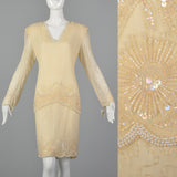 1990s Cream Beaded Dress