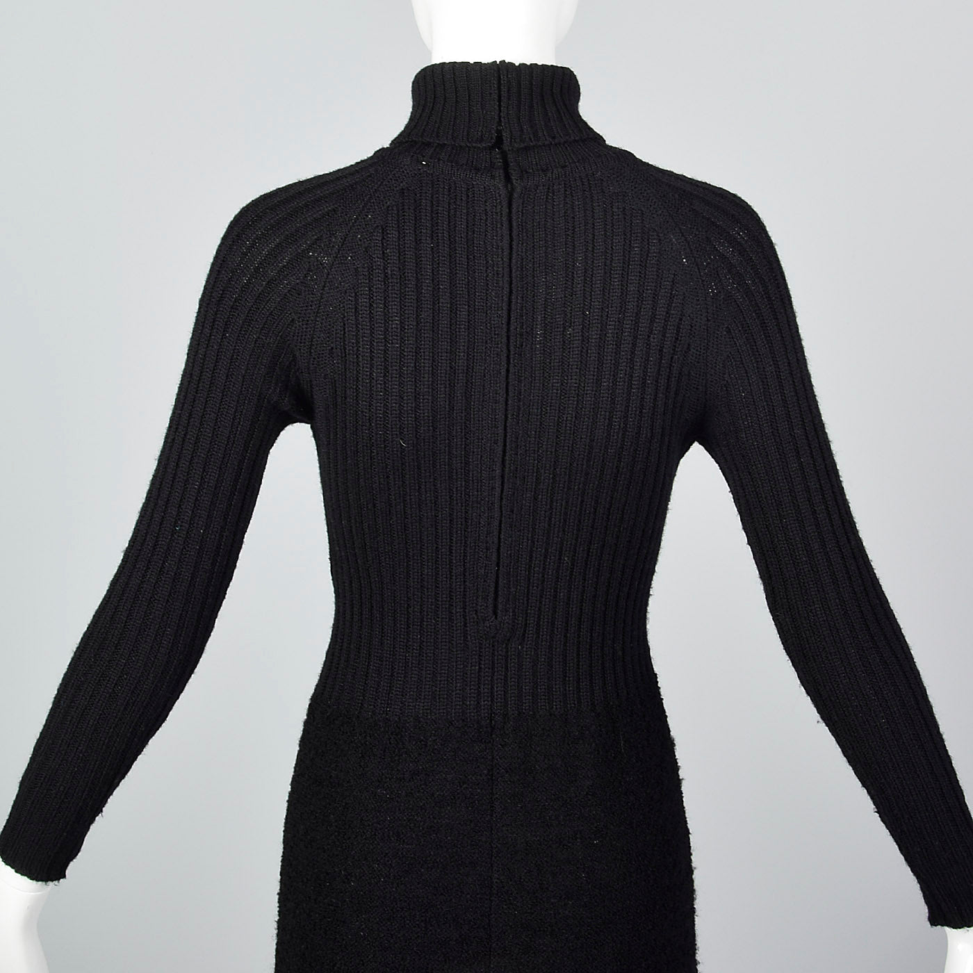 1970s Marni Knits Tight Black Turtleneck Dress