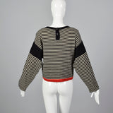 Small Sonia Rykiel 1990s Oversized Black and White Striped Sweater