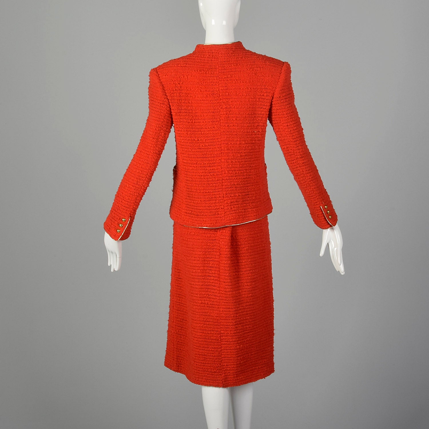 Medium Beni Salvadori Sara Fredericks 1970s Red Open Knit Skirt Suit