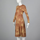 1970s Diane Von Furstenberg Brown Knit Dress
