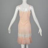 1950s Peach Slip with Pleated Hem