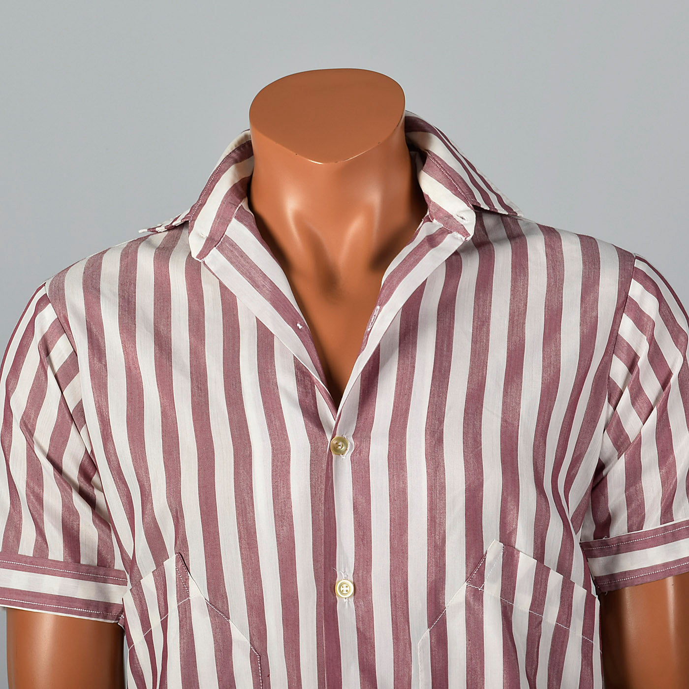1950s Cropped Rockabilly Red Stripe Shirt